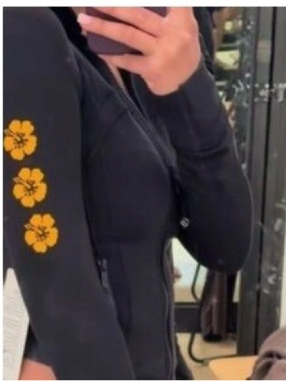 Lululemon Define Cropped Jacket Hawaii Exclusive Hibiscus Flowers Black Sz 0
